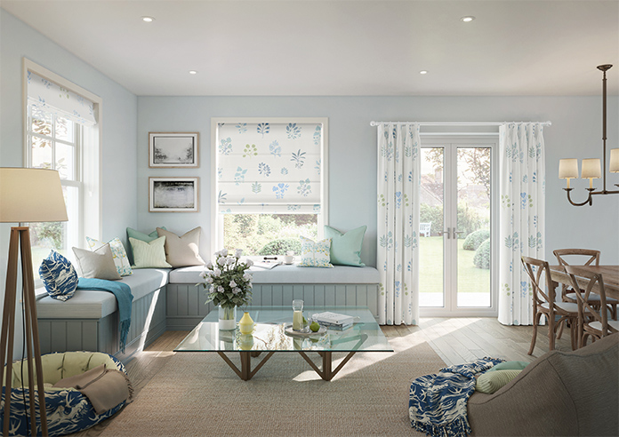 Botanical Velvet, River Blue - Made to Measure Curtains - Image 14